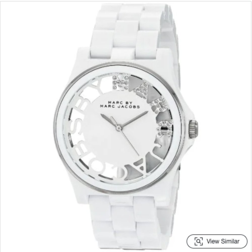 Marc Jacobs White Henry Skeleton Watch